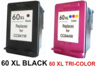 HP 60XL Inkjet Cartridges  | CC640WN |  CC644WN